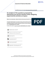 An Analysis of The Questions Proposed by Elementary Pre Service Teachers When Designing Experimental Activities As Inquiry