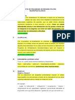 Propuesta de Programa de Rehabilitación Neuropsicológica