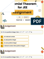 Binomial Theorem - Assignment For JEE