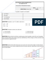 Avaliação de Progressão - Parcial 3º Ano Eja