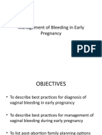 Management of Bleeding in Early Pregnancy