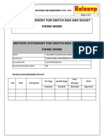 METHOD STATEMENT FOR Switch Box and Socket Fixing Work