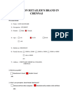 Study On Retailer'S Brand in Chennai: Personal Detail