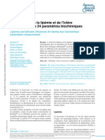 Interférences de La Lipémie Et de L'ictère Sur Le Dosage de 24 Paramètres Biochimiques