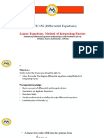 Day 4 Linear Equations Method of Integrating Factors