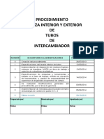 Procedimiento de Trabajo para Limpieza de Tubos de Intercambiador de Calor