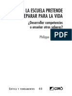 PERRENOUD Cuando La Escuela Pretende Preparar para La Vida Introduccion