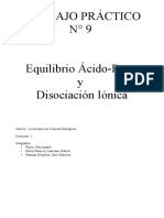 TP N°9-Equilibrio Ácido - Base y Dis Ionica