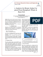 Aerodynamic Analysis For Bionic Sedan Car Spoiler - Inspired From Humpback Whale & Barn Owl