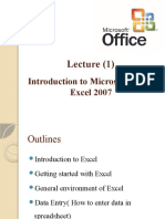 Lecture 1 Introduction To Excel