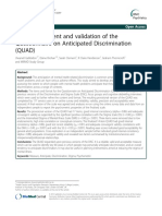 The Development and Validation of The Questionnaire On Anticipated Discrimination (QUAD)