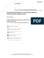 Deconstructing Plagiarism International Students and Textual Borrowing Practices 