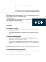 Procedimiento para La Provisión Mensual Del Impuesto A La Renta