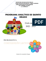 Plan Analitico Quinto Grado Junio