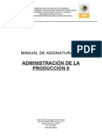 Manual de Asignatura de Administración de La Producción II (PROMEP)