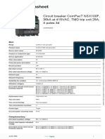 Product Datasheet: Circuit Breaker Compact Nsx100F, 36ka at 415vac, TMD Trip Unit 25A, 4 Poles 3D