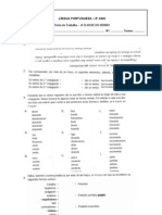 Ficha de Verbos 5º Ano