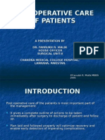 Post Operative Care of Patients