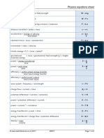 Physics equations sheet: W=mg W=Fs F=ke s=vt a = Δ v t F=ma p=mv Ek = 1 m v 2 Ep=mgh P = E T P = W t