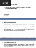 Plant Design - 1.3 Design of Chemical Products