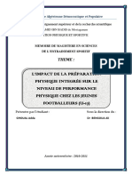 L'Impact de La Préparation Physique Integrée Sur Le Niveau de Performance Physique Chez Les Jeunes Footballeurs (U-17)