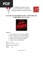 Plan de Mantenimiento - Industria Haas - Grupo Aceitosos