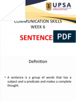 Comm Skills WEEK 4 Sentences