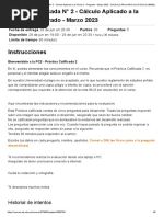 Práctica Calificada #2 - Cálculo Aplicado A La Física 2 - Pregrado - Marzo 2023 - CALCULO APLICADO A LA FISICA 2 (49030)