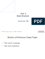 Unit 2 - Lecture 8 - RDBMS