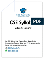 Botany CSS Syllabus