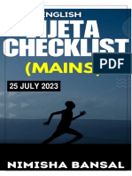 ENGLISH MAINS VIJETA CHECKLIST BY NIMISHA MAM 25th JULY 2023