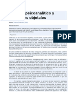 Proceso Psicoanalítico y Relaciones Objetales