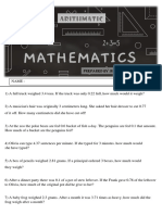 Grade 09 ARITHMATIC PAPER