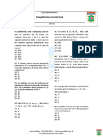 Lista Matemática - Sequências Numéricas