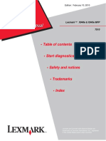 Table of Contents: Lexmark™ X940e & X945e MFP