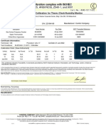 Certificado Termohigrometro