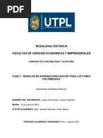 Modelo de Internacionalización para Las Pymes Colombianas