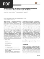 Statistical Analysis of The Effective Stress Method and Modifications For Prediction of Ultimate Bond Strength of Soil Nails