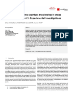 Yapici Et Al 2020. Behaviour of Ferritic Stainless Steel Bolted T-Stubs Under Tension I Exp. Investigations