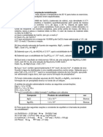 Lista Equilíbrio de Precipitação-Solubilização