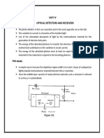 Unit Iv Optical Detectors and Receivers