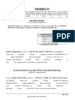 Modelo de Execução Extrajudicial - CHEQUE - Inadimplemento