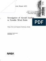 Investigation of Aircraft Landing in Variable Wind Fields: Nasa Contractor 3073