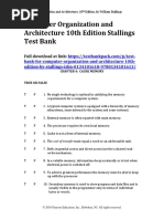 Computer Organization and Architecture 10th Edition Stallings Test Bank 1