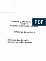 GUION I - Herramientas y Modelos de Guión Literario