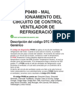 P0480 P0480 - Mal Funcionamiento Del Circuito de Control Ventilador de Refrigeración