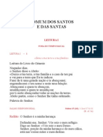 Leccionario Santoral Comum Dos Santos e Das Santas