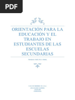 Orientación para La Educación y El Trabajo en Estudiantes de Las Escuelas Secundarias