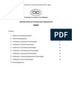 Pap Certification of Psychology Specialists Primer PDF