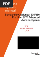 Challenger 605 - 650 Pro Line 21 Advanced Avionics System Manual (Entertainment)